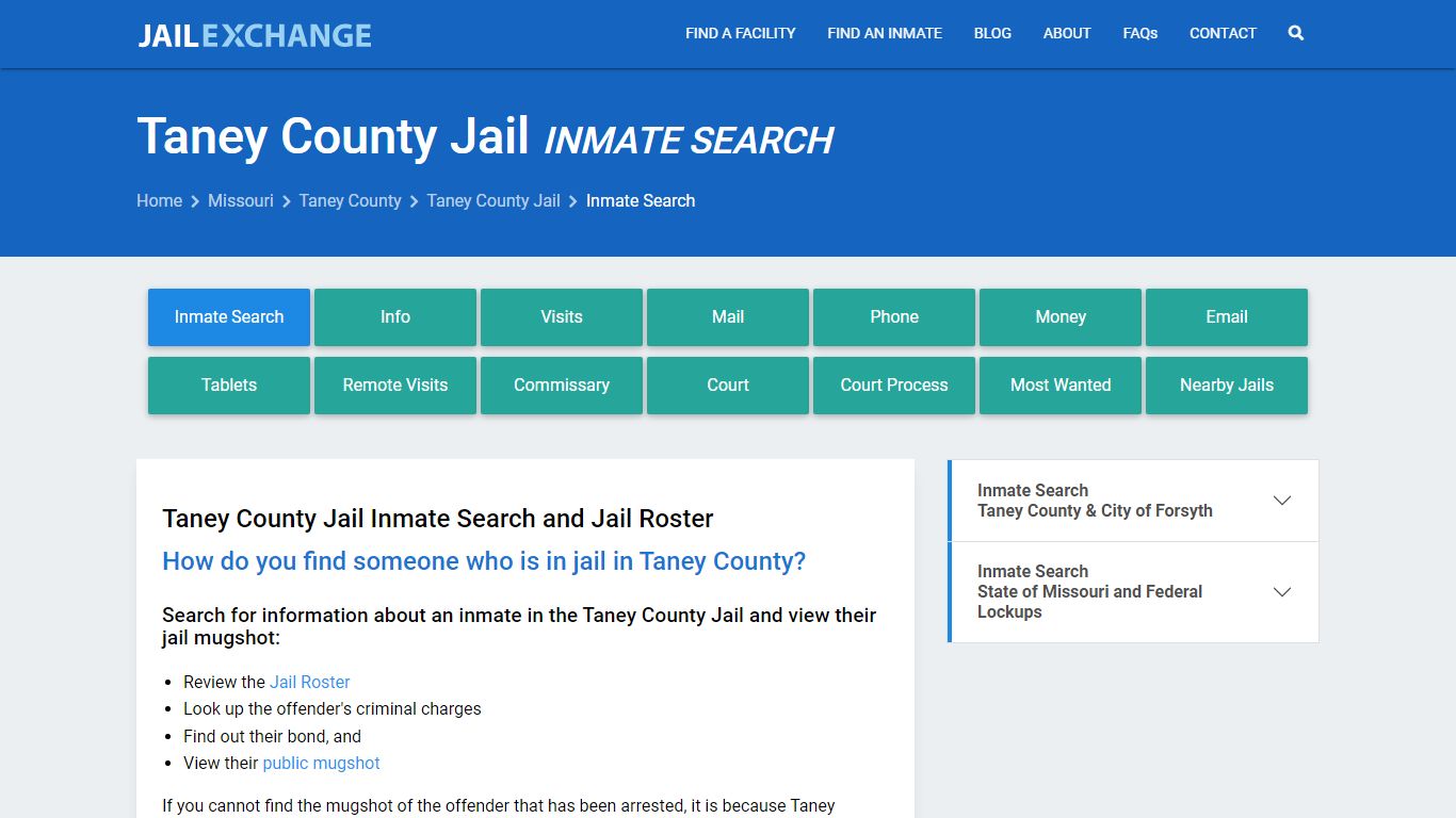 Taney County Jail Inmate Search - Jail Exchange
